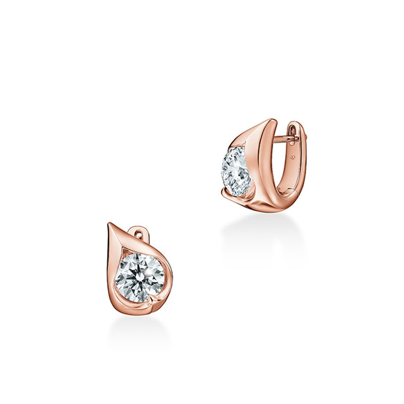 Hearts On Fire LU Droplet Huggies Earrings UU2830 : 1.40 : : 18KR : IJ/VS
