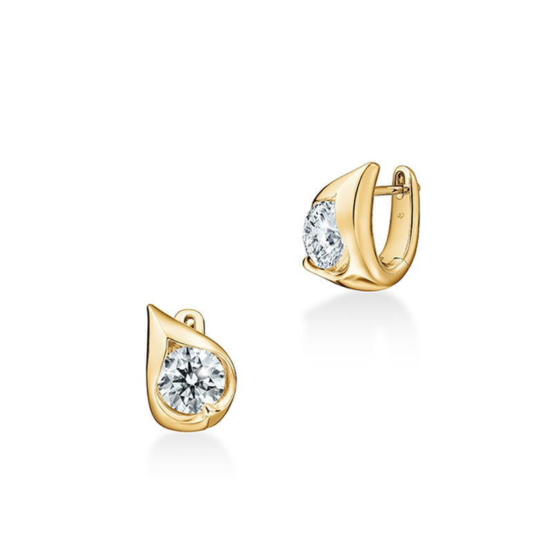 Hearts On Fire LU Droplet Huggies Earrings UU2830 : 1.40 : : 18KY : IJ/VS