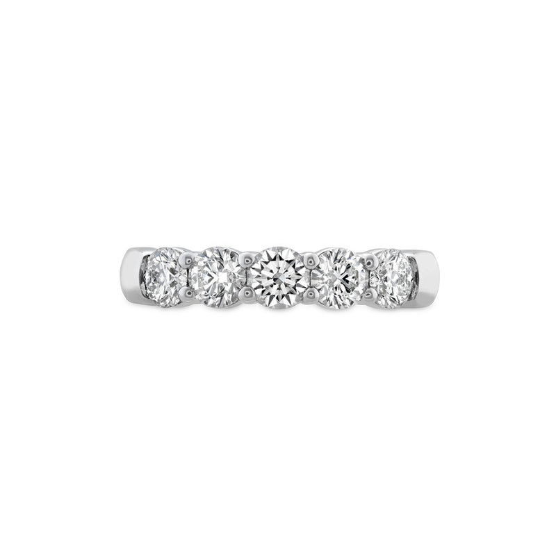 Hearts On Fire Signature 5-Stone Band UU2942 : 1.20 : 5.00 : 18KW : GH/VS