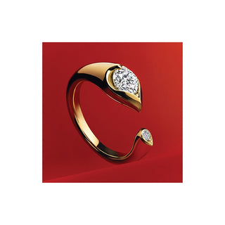 Hearts On Fire LU Open Droplet Ring UU2893 : 0.50 : 4.00 : 18KY : IJ/VS