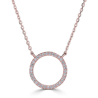 33=.10CTW SI3-I1 GH 14KY OPEN CIRCLE NECKL