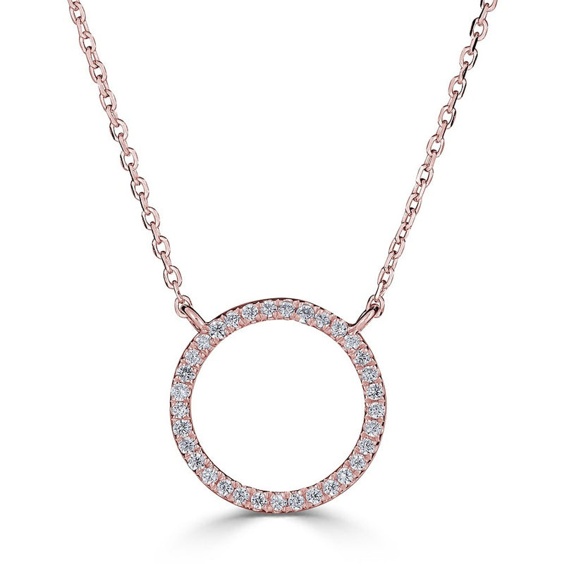 33=.10CTW SI3-I1 GH 14KY OPEN CIRCLE NECKL
