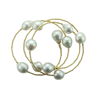 18KW 8MM S.S PEARL BRACELET