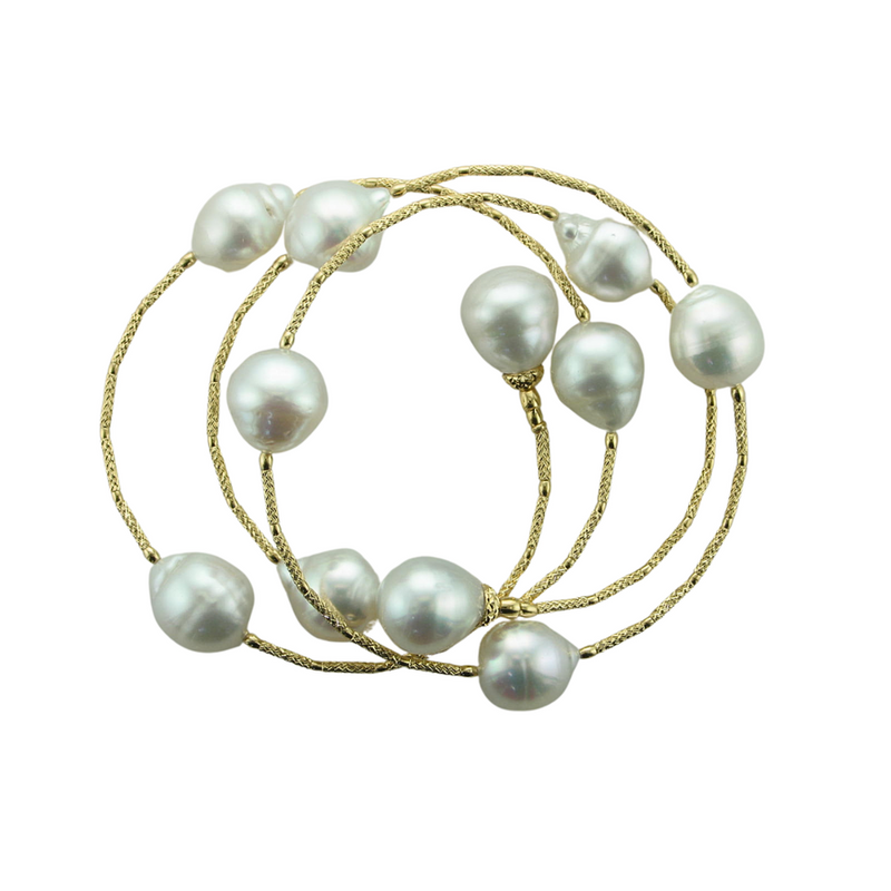 18KW 8MM S.S PEARL BRACELET