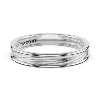 Sculpted Texture Band in 18kt White Gold