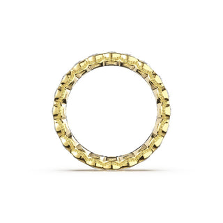 Round Semi-Bezel Eternity Band in 18kt Yellow Gold