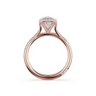 Marquise North/South Semi-Bezel Pavé-Intense Ring in Platinum