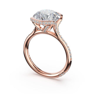 Round North/South Semi-Bezel Pavé-Intense Ring in 18kt White Gold
