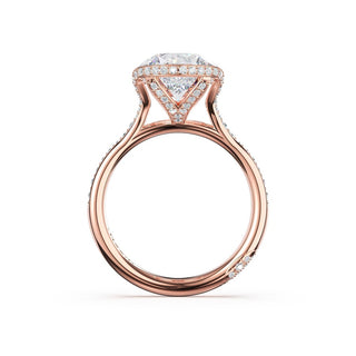 Round North/South Semi-Bezel Pavé-Intense Ring in 18kt White Gold