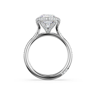 Round North/South Semi-Bezel Pavé-Intense Ring in Platinum
