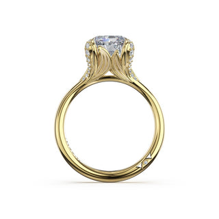 Radiant Petal-Crown Pavé Accent Solitaire in 18kt White Gold