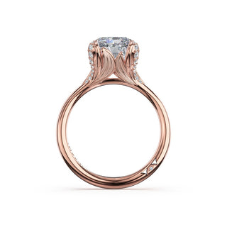 Radiant Petal-Crown Pavé Accent Solitaire in 18kt White Gold