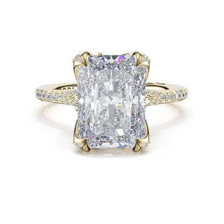 Radiant Petal-Crown Pavé Intense Solitaire in 18kt White Gold