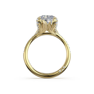 Radiant Petal-Crown Pavé Intense Solitaire in 18kt White Gold