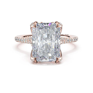 Radiant Petal-Crown Pavé Intense Solitaire in 18kt White Gold