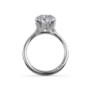 Radiant Petal-Crown Pavé Intense Solitaire in 18kt White Gold