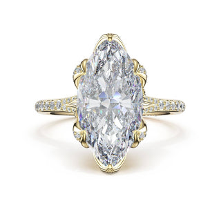 Marquise Petal-Crown Pavé Intense Solitaire in 18kt White Gold