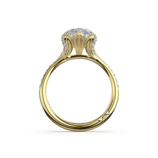 Marquise Petal-Crown Pavé Intense Solitaire in 18kt White Gold