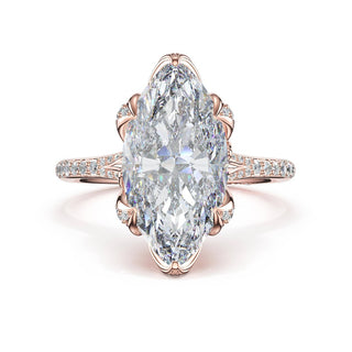 Marquise Petal-Crown Pavé Intense Solitaire in 18kt White Gold