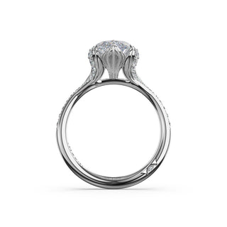 Marquise Petal-Crown Pavé Intense Solitaire in 18kt White Gold