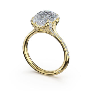 Pear Petal-Crown Pavé Intense Solitaire in 18kt White Gold