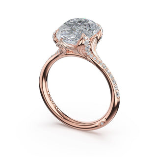 Pear Petal-Crown Pavé Intense Solitaire in 18kt White Gold