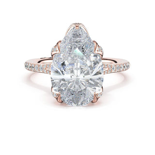 Pear Petal-Crown Pavé Intense Solitaire in 18kt White Gold