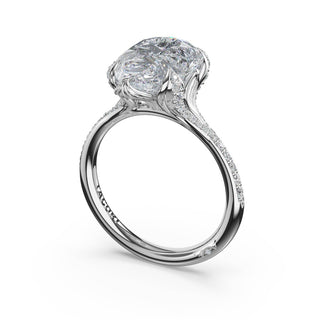 Pear Petal-Crown Pavé Intense Solitaire in 18kt White Gold