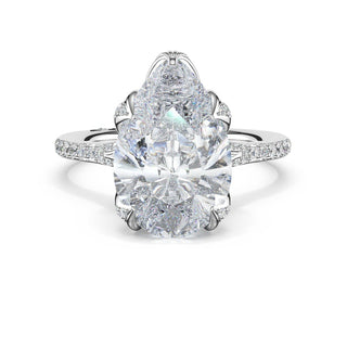 Pear Petal-Crown Pavé Intense Solitaire in 18kt White Gold