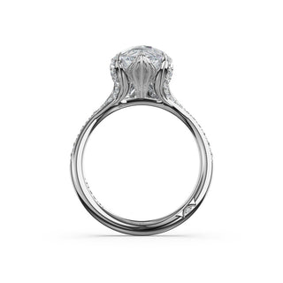 Pear Petal-Crown Pavé Intense Solitaire in 18kt White Gold