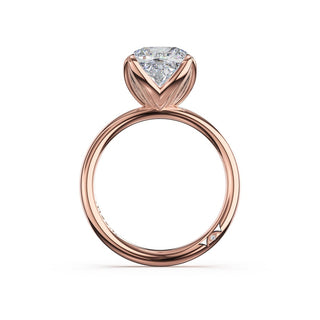 Cushion Sculpted Petal-Prong Solitaire in 18kt Rose Gold