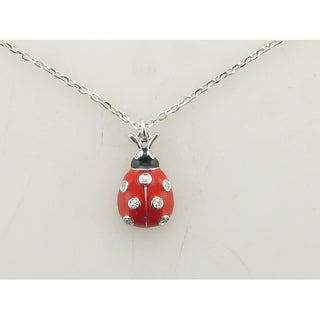 14KW LADY BUG .03CTW GH SI NECKLACE