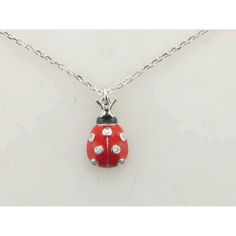 14KW LADY BUG .03CTW GH SI NECKLACE