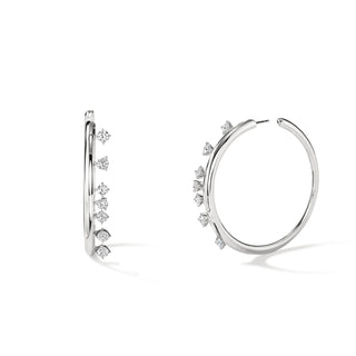 Hearts On Fire Barre Floating Diamond Medium Hoops Earrings UU2868 : 1.50 : : 18KY : GH/VS