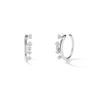 Hearts On Fire Barre Floating Diamond Small Hoops UU2852 : 1.35 : : 18KR : GH/VS