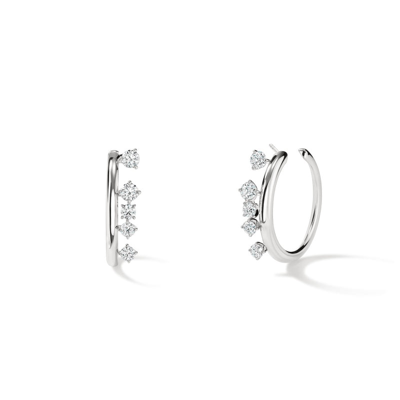 Hearts On Fire Barre Floating Diamond Small Hoops UU2852 : 1.35 : : 18KR : GH/VS