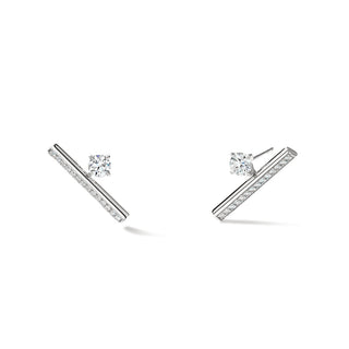 Hearts On Fire Barre Floating Single Diamond PavÃ© Climber Earrings UU2851 : 0.80 : : 18KY : GH/VS