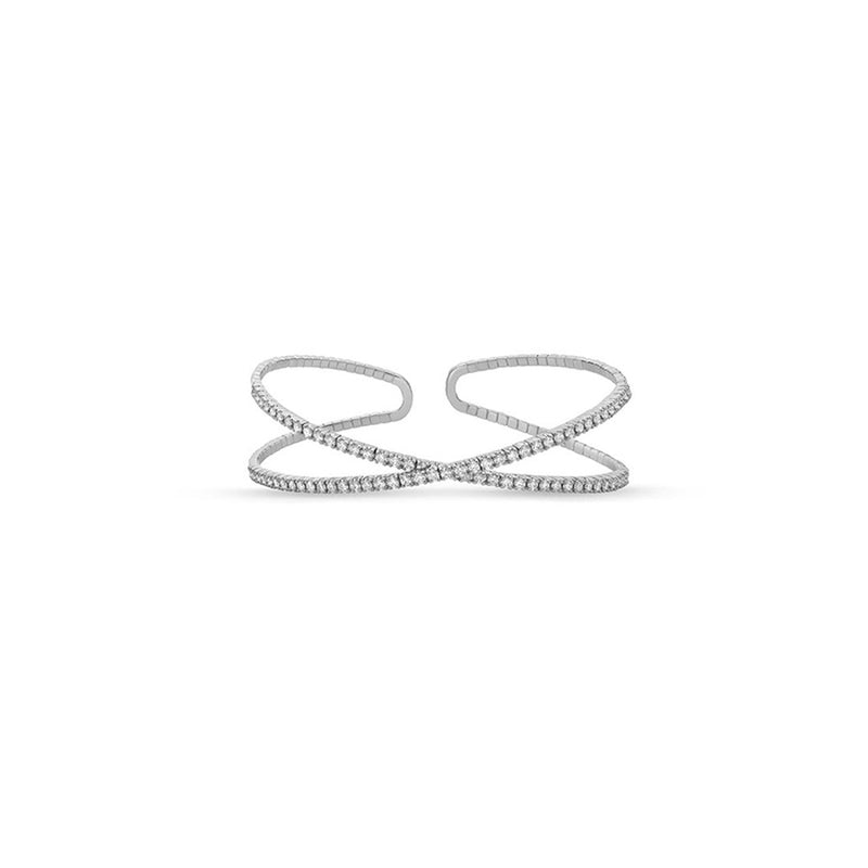Memoire Open Flex Crisscross Diamond Bangle FGFX10657458R72000
