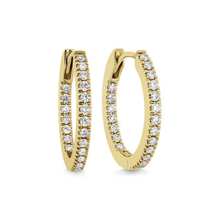 Memoire Oval Diamond Hoops Earrings CHHO21817168Y72000