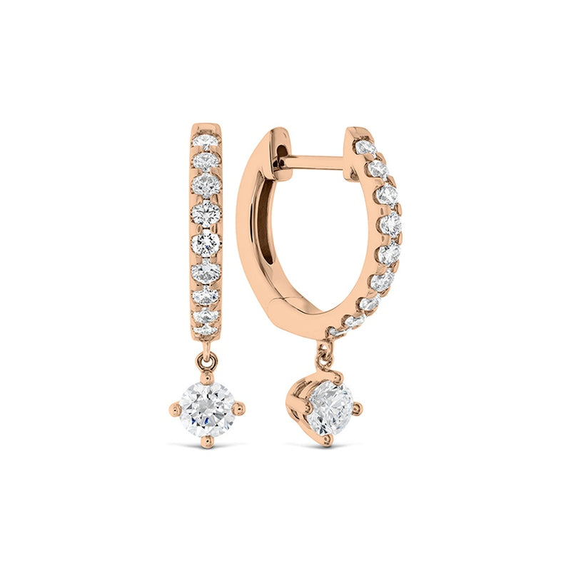 Memoire Odessa Huggies with Diamond Drop Earrings CHHO38912128R72000