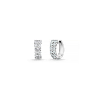 Memoire Petite Prong Double Row Huggies Earrings CHHO49412128W72000