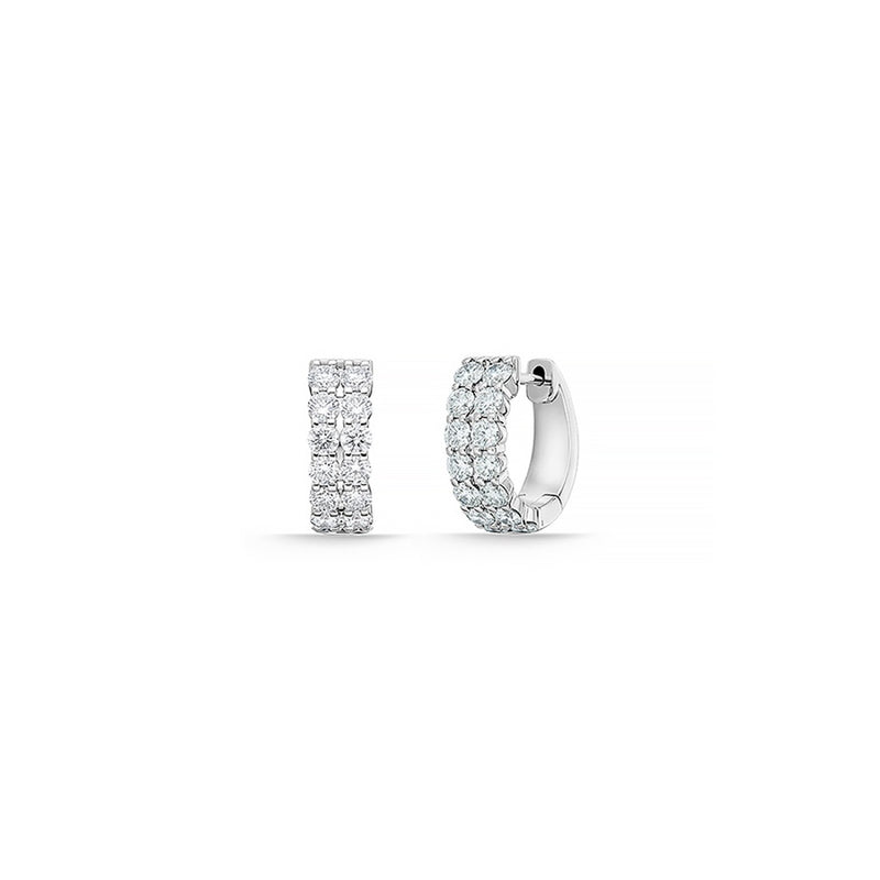 Memoire Petite Prong Double Row Huggies Earrings CHHO49412128W72000