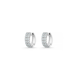 Memoire Petite Prong Double Row Huggies Earrings CHHO49412128W72000