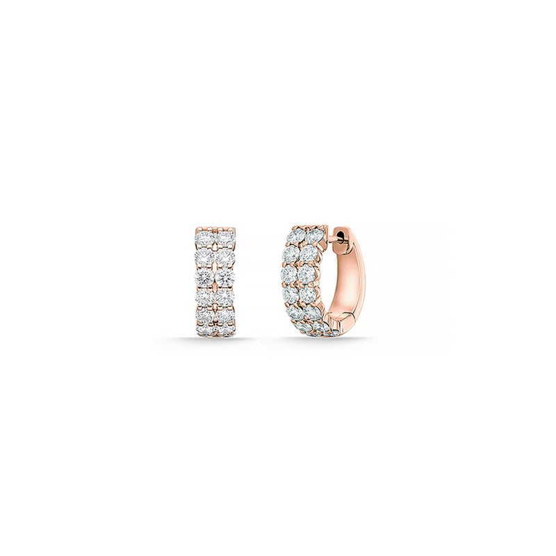 Memoire Petite Prong Double Row Huggies Earrings CHHO49412128R72000