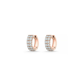 Memoire Petite Prong Double Row Huggies Earrings CHHO49412128R72000