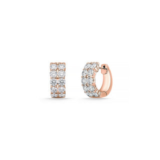 Memoire Petite Prong Double Row Huggies Earrings CHHO49514148R72000