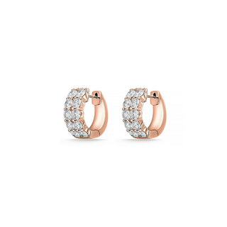Memoire Petite Prong Double Row Huggies Earrings CHHO49514148R72000