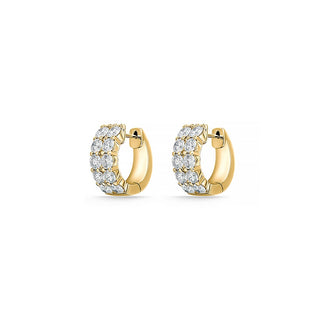 Memoire Petite Prong Double Row Huggies Earrings CHHO49514148Y72000