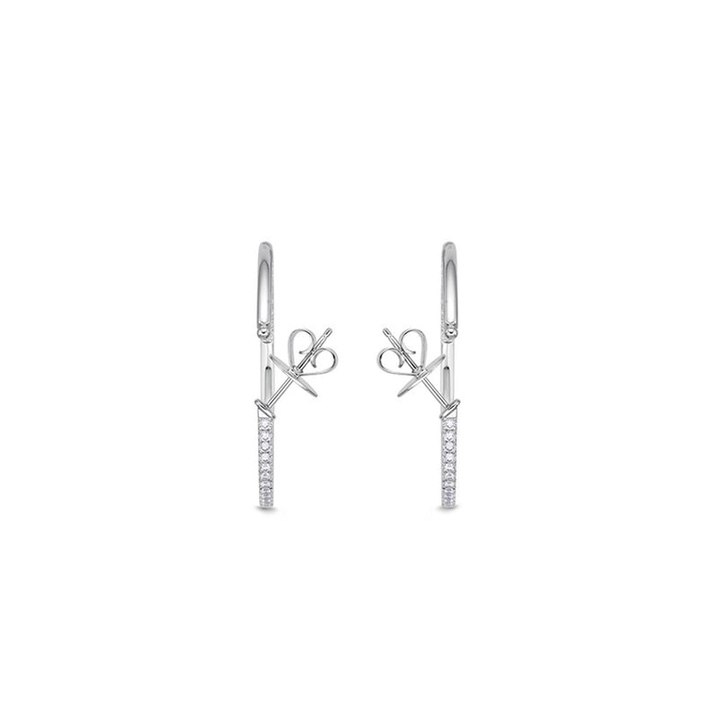 Memoire Round Shared Prong Diamond Hoops Earrings CHHO20235358Y72000
