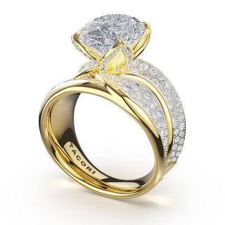Dahlia Sculpted Double-Petal Pavé-Intense Ring